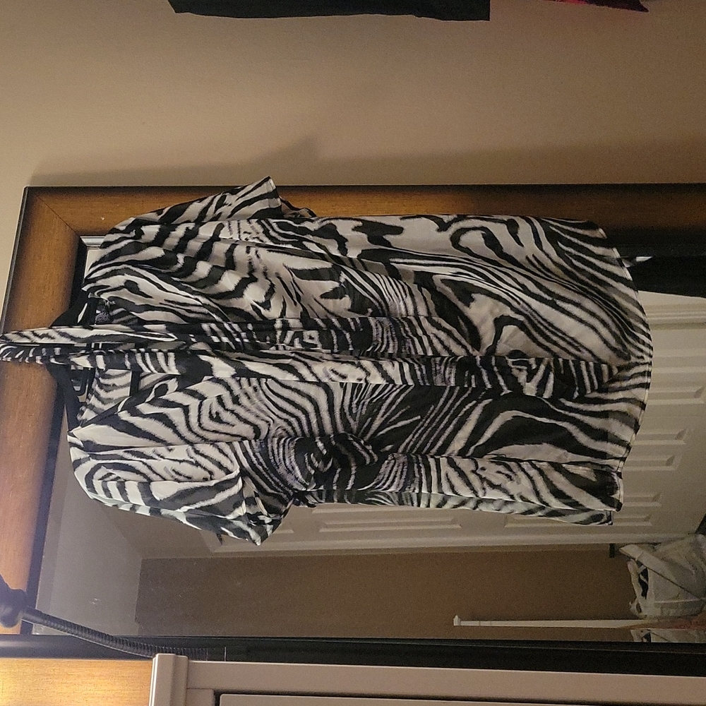 Sheer Zeba Print tunic with matching belt